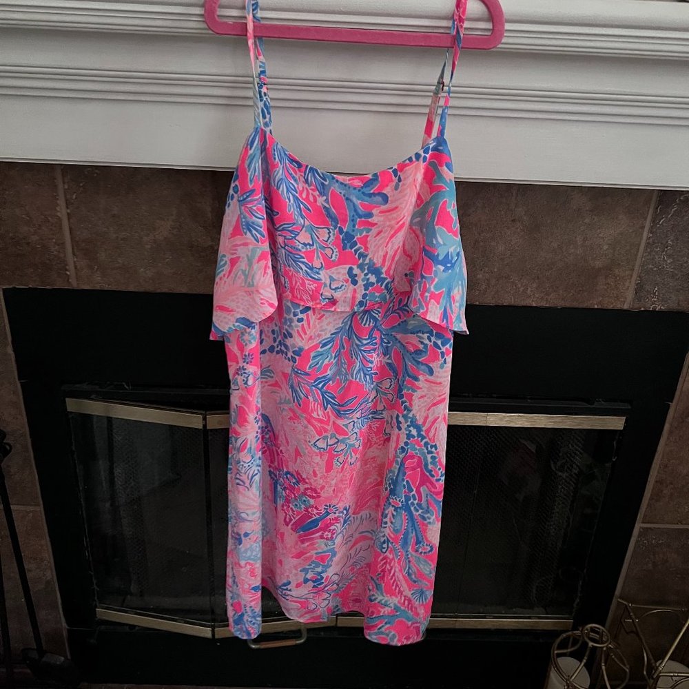 Size XXS Lilly Pulitzer Spaghetti Strap Ruffle Neckline Dress
